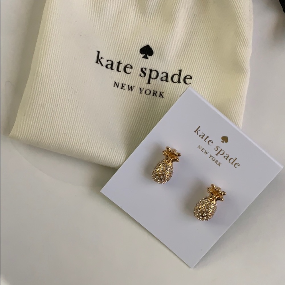 Kate Spade Pineapple Earrings | Clear/Gold